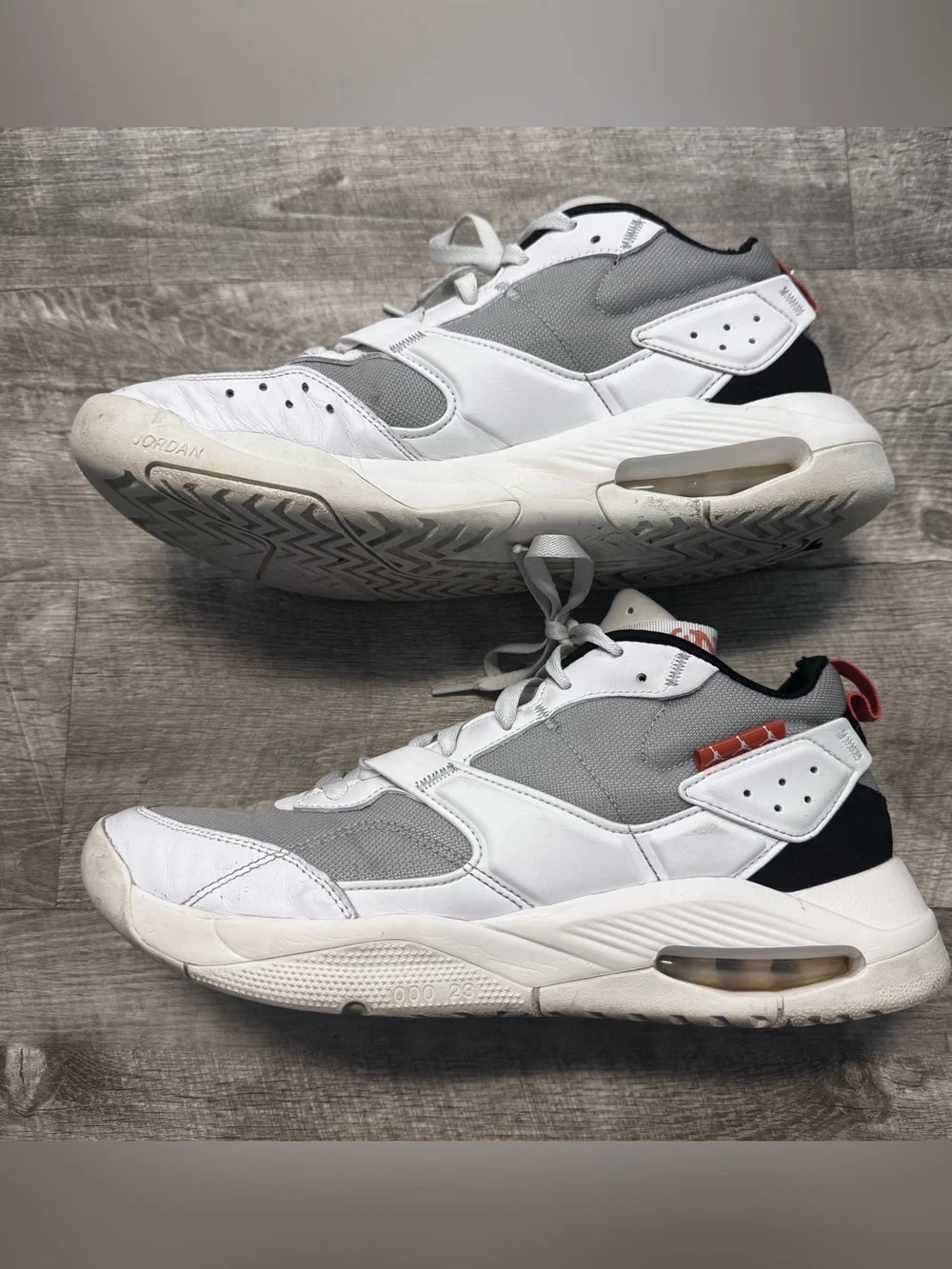 Jordan Men's Gray, White & Red Low-Top Sneakers